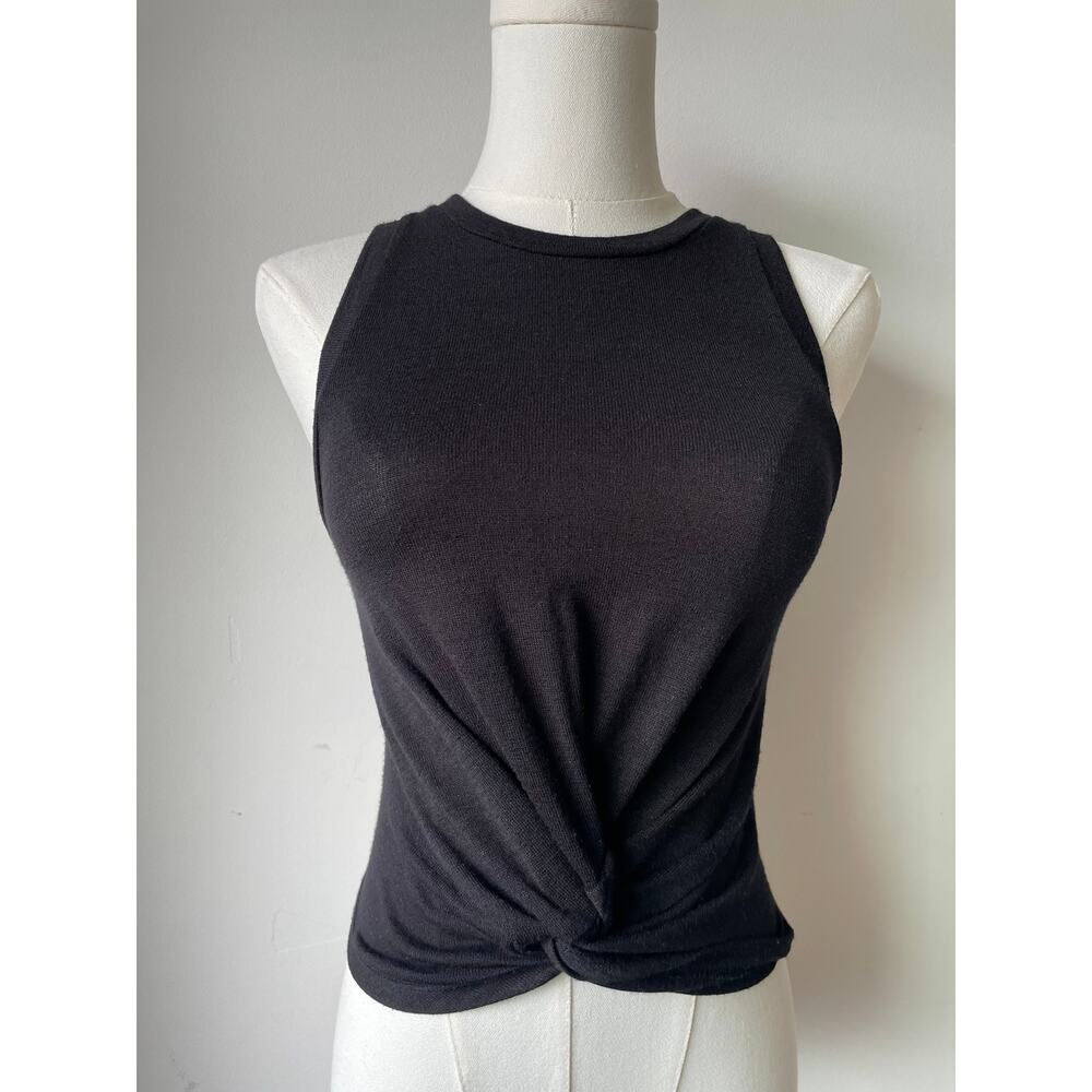 Wilfred ARITZIA | Free Black Front Twist Knot Cropped Daley Tank XS